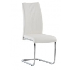 WOF Monaco PU White Cantilever Dining Chair